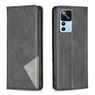 For Xiaomi 12T / 12T Pro / Redmi K50 Ultra Prismatic Invisible Magnetic Leather Phone Case(Black) - 1