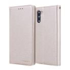 For Galaxy Note 10 CMai2 Silk Texture Horizontal Flip Leather Case with Holder & Card Slots & Photo Frame & Wallet(Light Gold) - 1