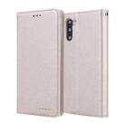 For Galaxy Note 10+ CMai2 Silk Texture Horizontal Flip Leather Case with Holder & Card Slots & Photo Frame & Wallet(Light Gold) - 1