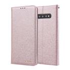 For Galaxy S10 CMai2 Silk Texture Horizontal Flip Leather Case with Holder & Card Slots & Photo Frame & Wallet(Rose Gold) - 1