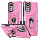 For Motorola Moto G22 Ring Holder Armor Hybrid Phone Case(Pink) - 1