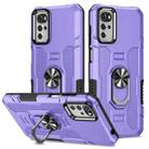 For Motorola Moto G22 Ring Holder Armor Hybrid Phone Case(Purple) - 1