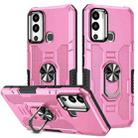 For Infinix Hot 12i Ring Holder Armor Hybrid Phone Case(Pink) - 1