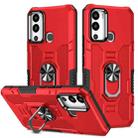For Infinix Hot 12i Ring Holder Armor Hybrid Phone Case(Red) - 1