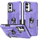 For Infinix Hot 12i Ring Holder Armor Hybrid Phone Case(Purple) - 1