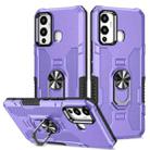 For Infinix Hot 12 Play Ring Holder Armor Hybrid Phone Case(Purple) - 1