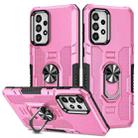 For Samsung Galaxy A73 5G Ring Holder Armor Hybrid Phone Case(Pink) - 1