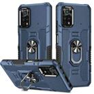 For Xiaomi Poco X4 Pro 5G Ring Holder Armor Hybrid Phone Case(Blue) - 1