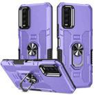 For vivo Y20 Ring Holder Armor Hybrid Phone Case(Purple) - 1