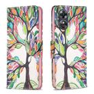 For OPPO A17 Drawing Pattern Leather Phone Case(Tree Life) - 1