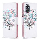 For OPPO A17 Drawing Pattern Leather Phone Case(Tree) - 1