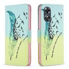 For OPPO A17 Drawing Pattern Leather Phone Case(Feather) - 1