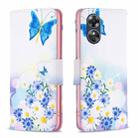 For OPPO A17 Drawing Pattern Leather Phone Case(Butterfly Love) - 1