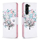 For Samsung Galaxy S23+ 5G Drawing Pattern Leather Phone Case(Tree) - 1