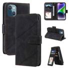 For iPhone 14 Plus Skin Feel Multi-card Wallet Leather Phone Case(Black) - 1