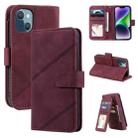 For iPhone 14 Plus Skin Feel Multi-card Wallet Leather Phone Case(Red) - 1