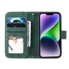 For iPhone 14 Plus Skin Feel Multi-card Wallet Leather Phone Case(Green) - 3