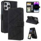 For iPhone 14 Pro Skin Feel Multi-card Wallet Leather Phone Case(Black) - 1