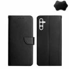 For Samsung Galaxy A04s Genuine Leather Fingerprint-proof Flip Phone Case(Black) - 1