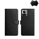 For Motorola Edge 30 Ultra/Moto X30 Pro Genuine Leather Fingerprint-proof Flip Phone Case(Black) - 1