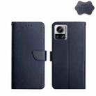 For Motorola Edge 30 Ultra/Moto X30 Pro Genuine Leather Fingerprint-proof Flip Phone Case(Blue) - 1