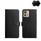 For Motorola Edge 30 Fusion/Moto S30 Pro Genuine Leather Fingerprint-proof Flip Phone Case(Black) - 1