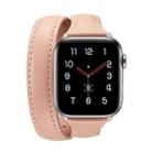 For Apple Watch 5/4 44mm & 3/2/1 42mm Thin Leather Double-loop Watch Band(Pink) - 1