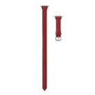 For Apple Watch 5/4 40mm & 3/2/1 38mm Thin Leather Double-loop Watch Band(Red) - 6