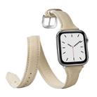 For Apple Watch 5/4 40mm & 3/2/1 38mm Thin Leather Double-loop Watch Band(Creamy-white) - 4