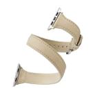 For Apple Watch 5/4 40mm & 3/2/1 38mm Thin Leather Double-loop Watch Band(Creamy-white) - 5