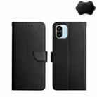 For Xiaomi Redmi A1 Genuine Leather Fingerprint-proof Flip Phone Case(Black) - 1