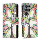 For Samsung Galaxy S23 Ultra 5G Colored Drawing Pattern Zipper Leather Phone Case(Big Tree) - 1