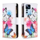For Xiaomi 12T / 12T Pro / Redmi K50 Ultra Colored Drawing Pattern Zipper Leather Phone Case(Two Butterflies) - 1