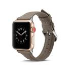 For Apple Watch 5/4 44mm & 3/2/1 42mm Thin Leather Watch Band(Grey) - 1