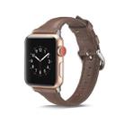 For Apple Watch 5/4 44mm & 3/2/1 42mm Thin Leather Watch Band(Coffee) - 1