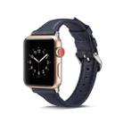 For Apple Watch 5/4 44mm & 3/2/1 42mm Thin Leather Watch Band(Blue) - 1