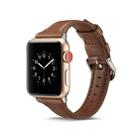 For Apple Watch 5/4 44mm & 3/2/1 42mm Thin Leather Watch Band(Dark Brown) - 2