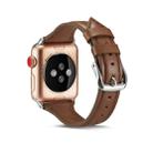 For Apple Watch 5/4 44mm & 3/2/1 42mm Thin Leather Watch Band(Dark Brown) - 3