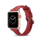 For Apple Watch 5/4 40mm & 3/2/1 38mm Thin Leather Watch Band(Red) - 1