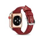 For Apple Watch 5/4 40mm & 3/2/1 38mm Thin Leather Watch Band(Red) - 3