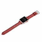 For Apple Watch 5/4 40mm & 3/2/1 38mm Thin Leather Watch Band(Red) - 6