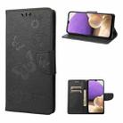 For Samsung Galaxy A23e / A23s Butterfly Embossed Horizontal Flip Leather Phone Case(Black) - 1