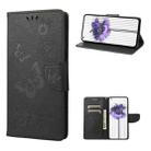 For Nothing Phone 1 Butterfly Embossed Horizontal Flip Leather Phone Case(Black) - 1