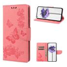 For Nothing Phone 1 Butterfly Embossed Horizontal Flip Leather Phone Case(Pink) - 1