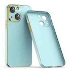 For iPhone 14 Lens Protector Ultra-thin Electroplated PC Phone Case(Light Blue) - 1