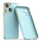 For iPhone 14 Plus Lens Protector Ultra-thin Electroplated PC Phone Case(Light Blue) - 1