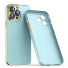 For iPhone 14 Pro Lens Protector Ultra-thin Electroplated PC Phone Case(Light Blue) - 1