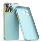 For iPhone 14 Pro Max Lens Protector Ultra-thin Electroplated PC Phone Case(Light Blue) - 1