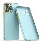 For iPhone 11 Pro Max Lens Protector Ultra-thin Electroplated PC Phone Case(Light Blue) - 1