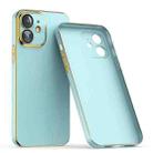 For iPhone 12 mini Lens Protector Ultra-thin Electroplated PC Phone Case(Light Blue) - 1